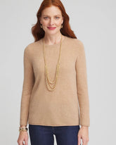 Camel Cashmere Crewneck Sweater