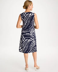 Passport Blue Jersey Knit Printed Shift Dress