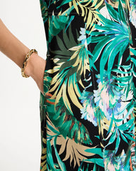 Topanga Green Palm Printed Knit Maxi Dress