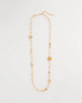 Gold Flower Long Single-Strand Necklace