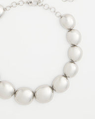 Silver Silver Pebble Collar Necklace