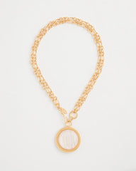 Gold Reversible Swan Pendant Necklace