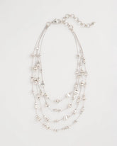 Silver Silvertone Nugget Illusion Necklace