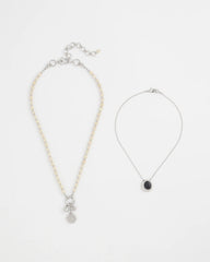 Neutral Short Double Strand Pendant