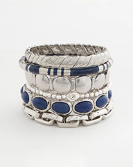 Silver Silver Link Stretch Bracelet