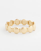 Gold Textured Circle Stretch Bracelet