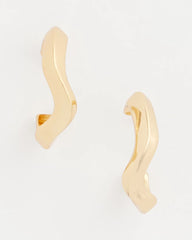 Gold Gold Wavy Hoop Earrings