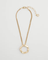 Gold Short Circle Pendant