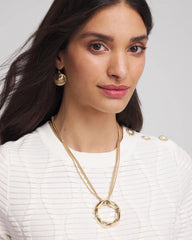 Gold Short Circle Pendant