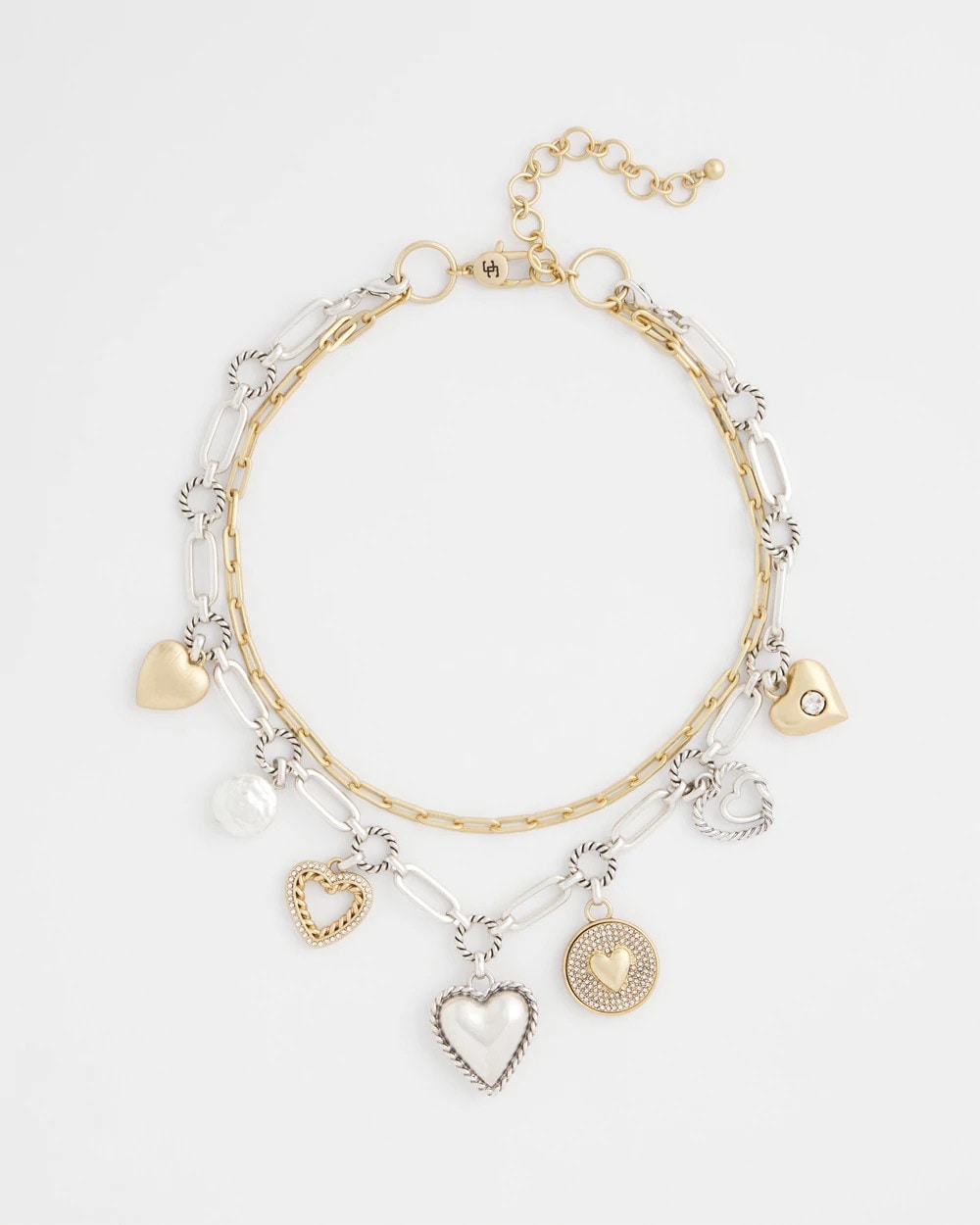 Mixed Metals Mixed Metal Heart Charm Necklace
