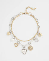 Mixed Metals Mixed Metal Heart Charm Necklace