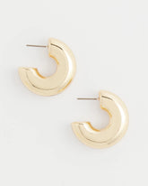 Gold Gold Puff Hoop Earrings