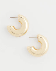 Gold Gold Puff Hoop Earrings