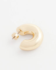 Gold Gold Puff Hoop Earrings
