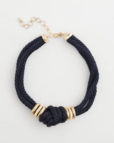Navy Navy Knot Rope Necklace