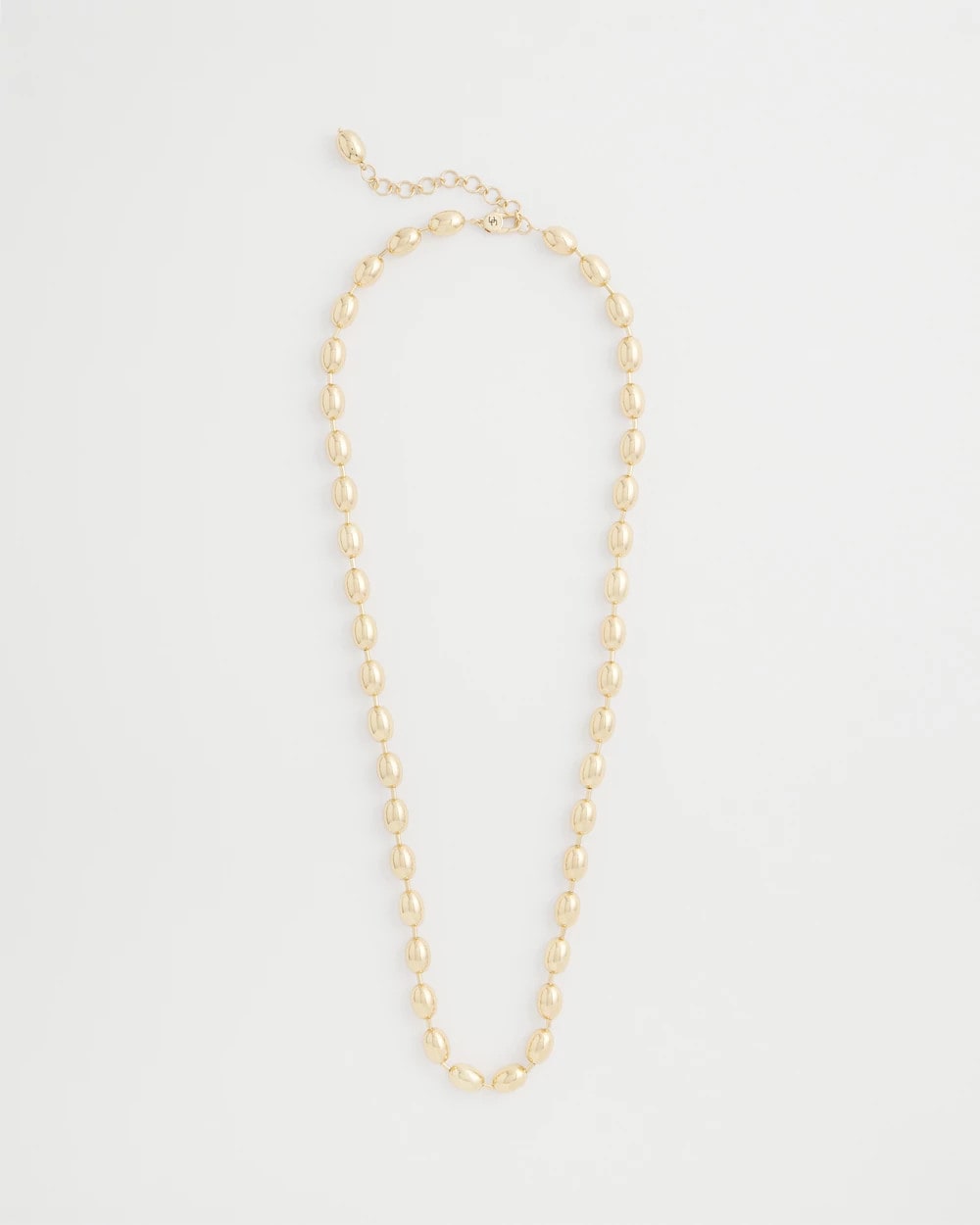 Gold Gold Bead Long Single Strand Necklace