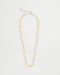 Gold Gold Bead Long Single Strand Necklace