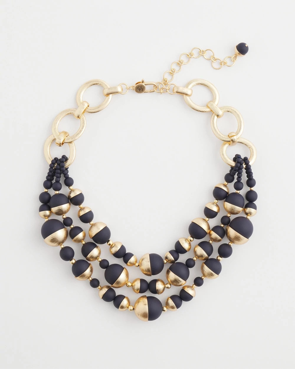 Navy Gold & Navy Bead Necklace