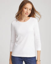 Alabaster Pima Cotton Crewneck Button Tee