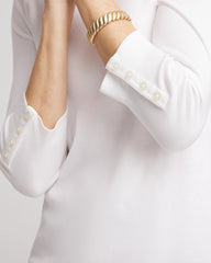 Alabaster Pima Cotton Crewneck Button Tee