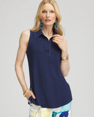 Riviera Authentic Denim Sleeveless Collared Tunic