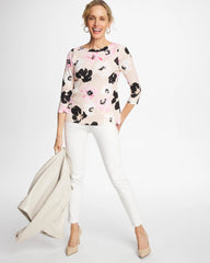 Sweet Blossom Printed Pima 3/4 Sleeve Tee