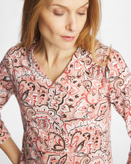 Rose Smoke Pima 3/4 Sleeve Tee