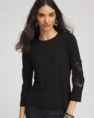 Black Heart Sleeve Detail Tee