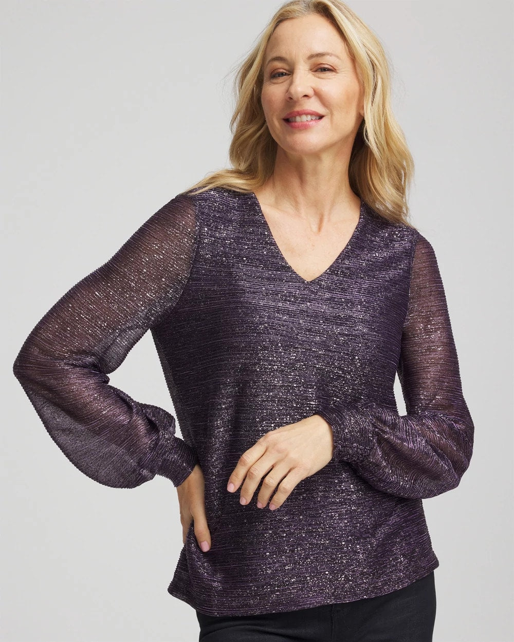 Purple Elixir Foiled Bodre Top