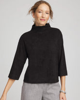 Black Jacquard Cozy Turtleneck