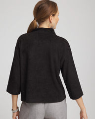 Black Jacquard Cozy Turtleneck