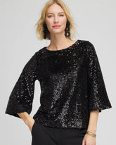 Black Sparkling Sequin Party Tee