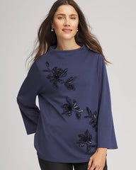 Indigo Sky Embellished Structured Top