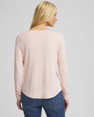 Rose Smoke Cowlneck Long-Sleeved Tee