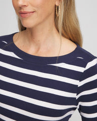 Passport Blue Stretch Cotton Boatneck Tunic