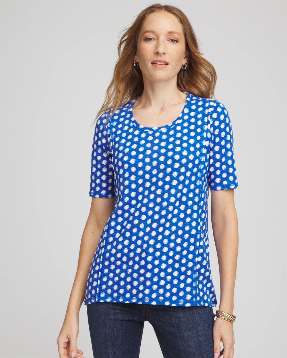 Azure Printed Slub Short Sleeve Tee