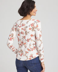 Ecru Touch of Cool™ Long-Sleeved Cowlneck Tee