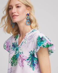 Gentle Lavender Notch Neck Cap Sleeve Tee