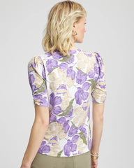 Alabaster Floral Slub Henley Tee
