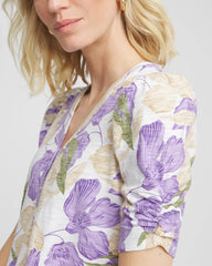 Alabaster Floral Slub Henley Tee