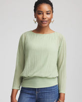 Sage Meadow Touch of Cool™ Textured Banded-Hem Top