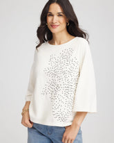 Ecru Soutache Embroidered Wildflower Top