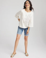 Ecru Soutache Embroidered Wildflower Top
