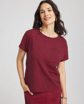 Russet Red Zenergy® UPF Geo-Print Dolman Top