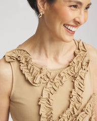 Cafe Aroma Sleeveless Ruffle-Appliqué Tank Top