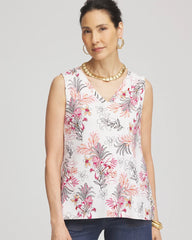 Alabaster Floral Sleeveless V-Neck Tank