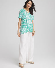 Eden Green Tropical Short Sleeve Forward-Seam Tee