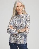 Classic Navy Sequin Reptile Funnel Neck tee