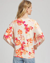 Sunset Peach Touch of Cool™ Handkerchief-Sleeve V-Neck Tee