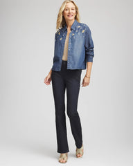 Kiruna Indigo Embellished Tencel Collar Shirt